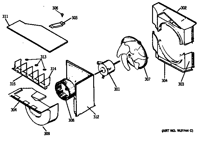 GE AEM23DBR1 fan diagram