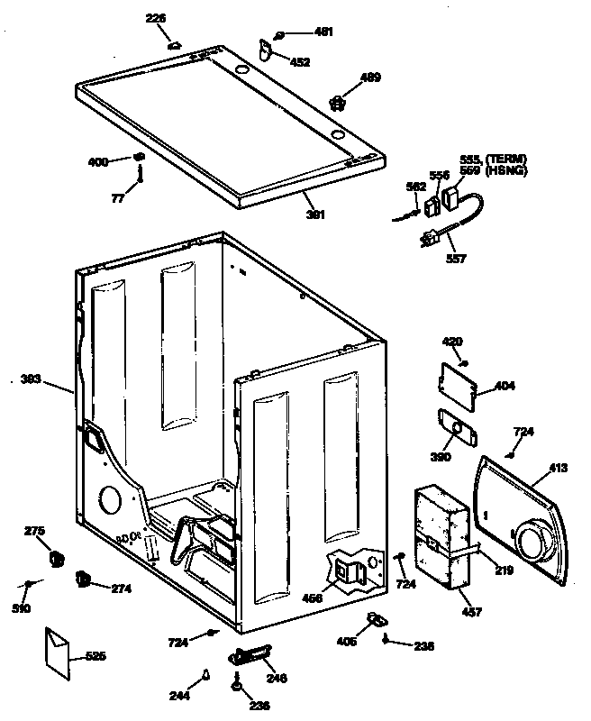 GE DDG7980SAL cabinet diagram