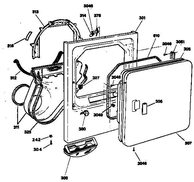 GE DDG8589RFMWW door diagram