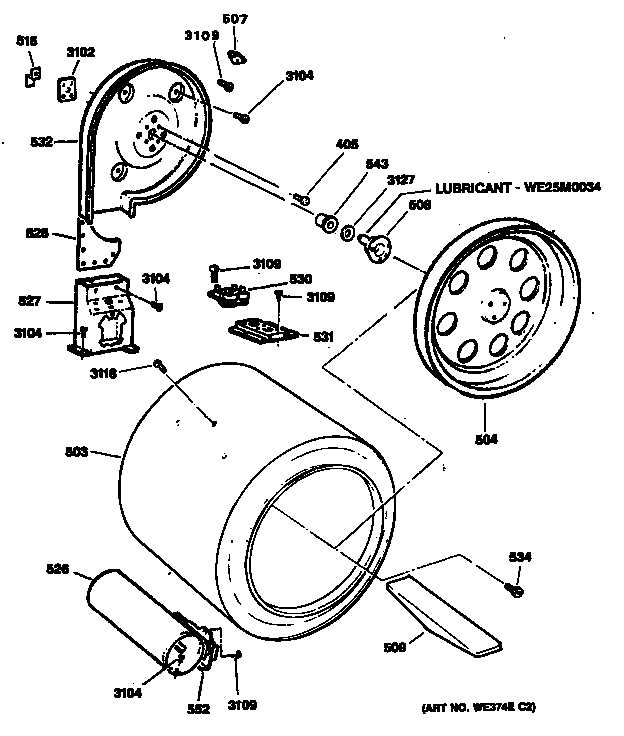 GE DDG8589RFMWW drum diagram