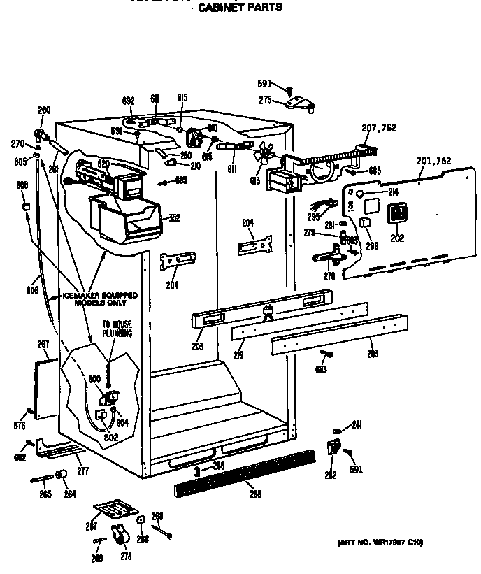 GE TBX21GASMRAD cabinet parts diagram