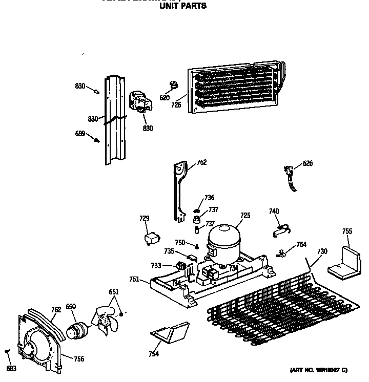 GE TBX21GASMRAD unit parts diagram
