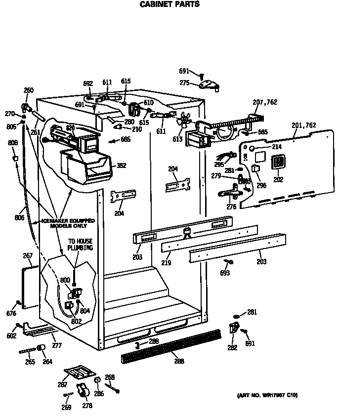 GE TBX24JASKRWH cabinet parts diagram