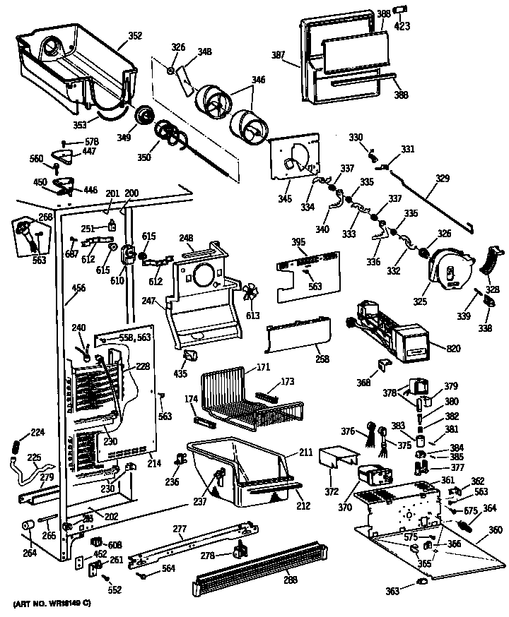 GE TFH24PRSBBB ice maker diagram