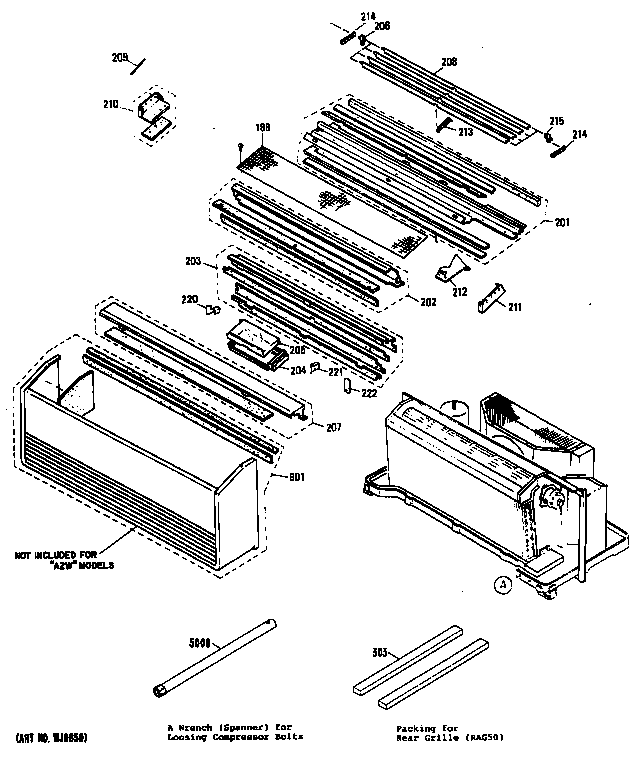 GE AZC206DBV4 grille diagram