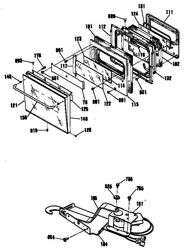 GE JKP13GP4BG door/lock diagram