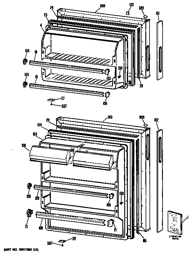 GE TBX14SYSJRAD doors diagram