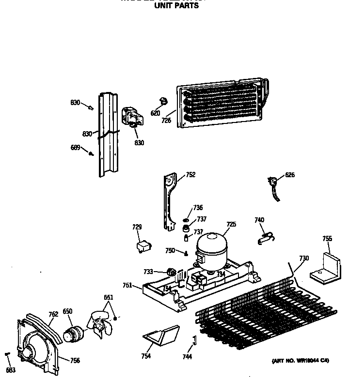 GE TBE24JASHRWH unit parts diagram