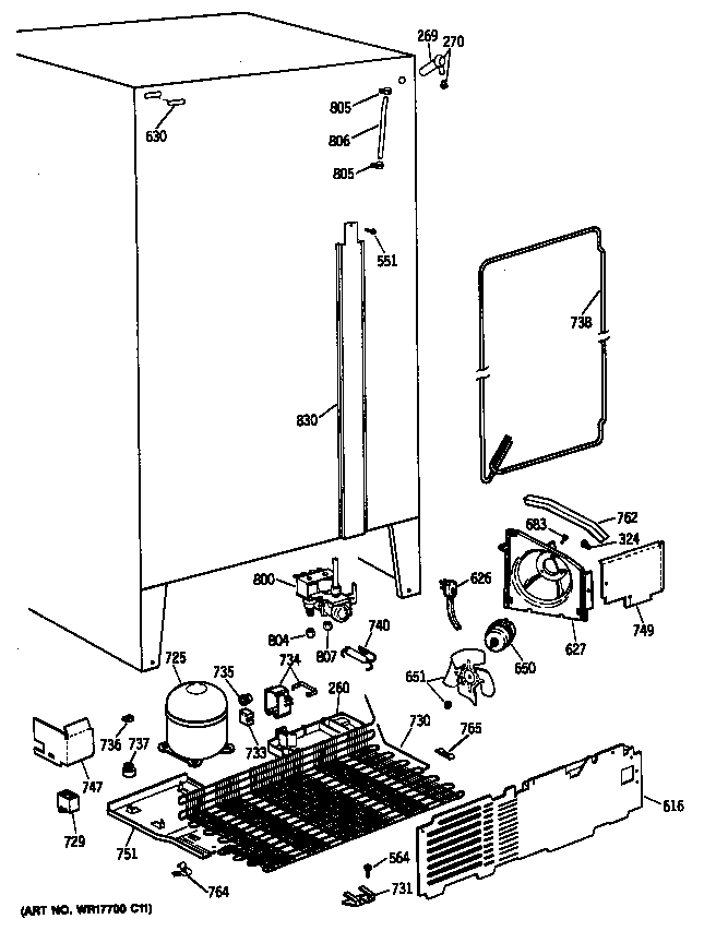 GE TFX22JRSBWH unit diagram