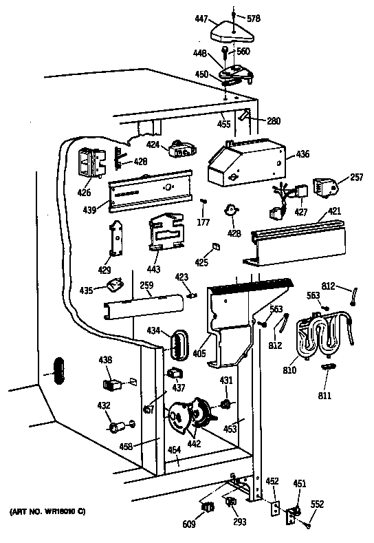 GE TFX24PFSBAA ice container diagram