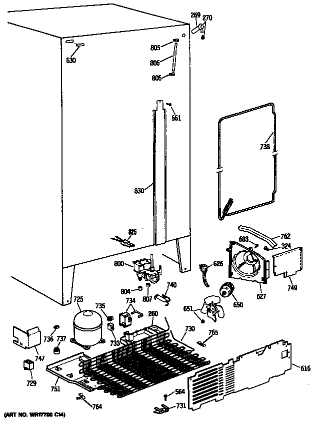 GE TFX24PFSBAA unit diagram