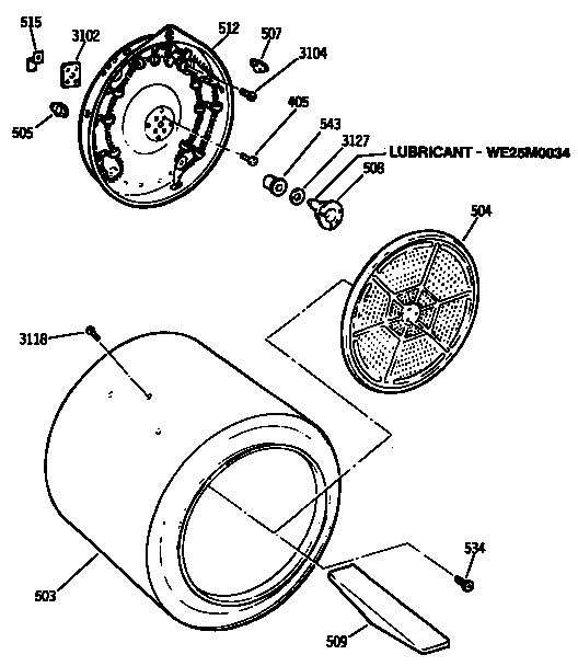 GE DDE8500SAMWW drum diagram