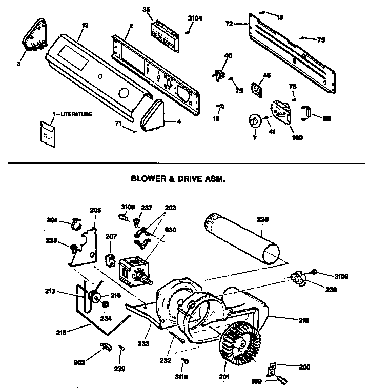 GE DDE8505SAMAA backsplash assembly diagram