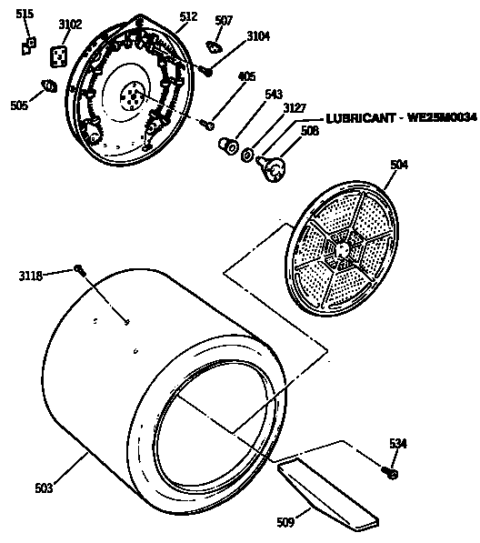 GE DDE8505SAMAA drum diagram