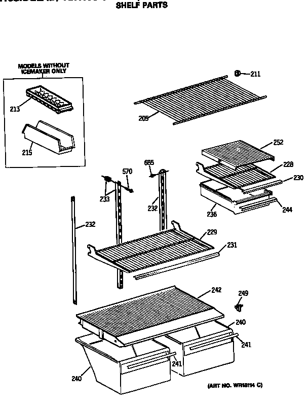 GE TBX18SASGRHA shelf parts diagram