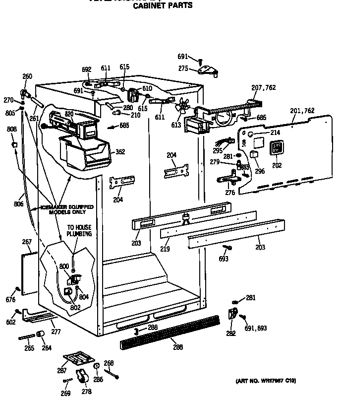 GE TBX24JISHRWH cabinet parts diagram