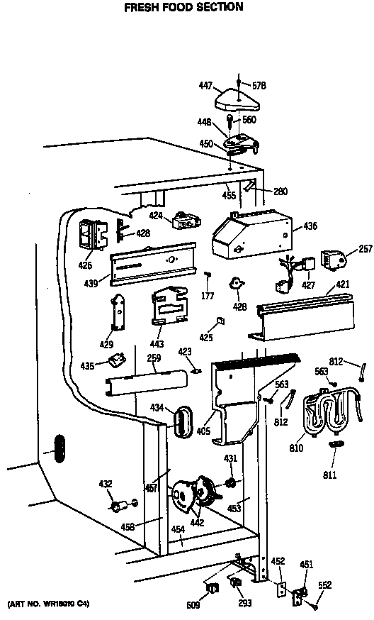GE TFC24PRSBWW fresh food section diagram