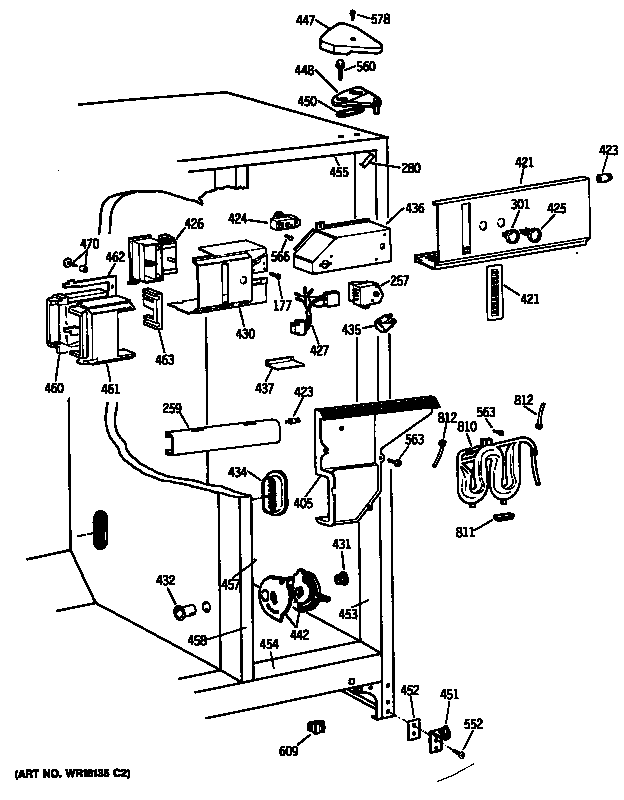 GE TFG24ZESCWH ice dispenser diagram