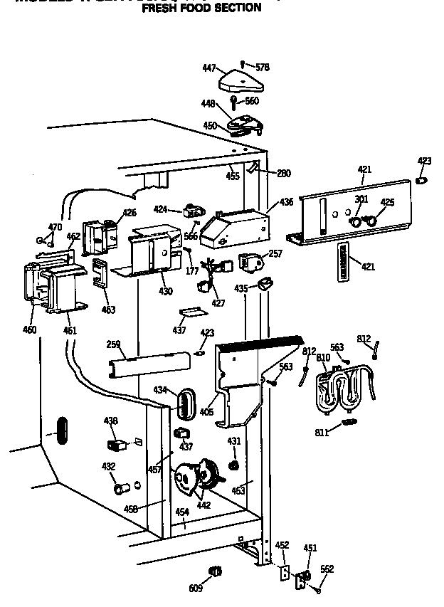 GE TFG27PFSCBB fresh food section diagram