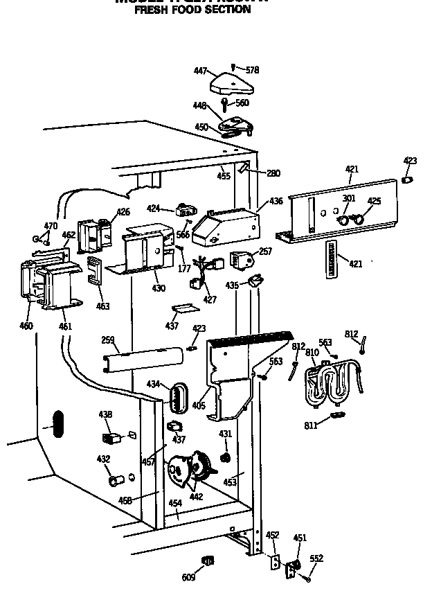 GE TFG27PRSCWW fresh food section diagram