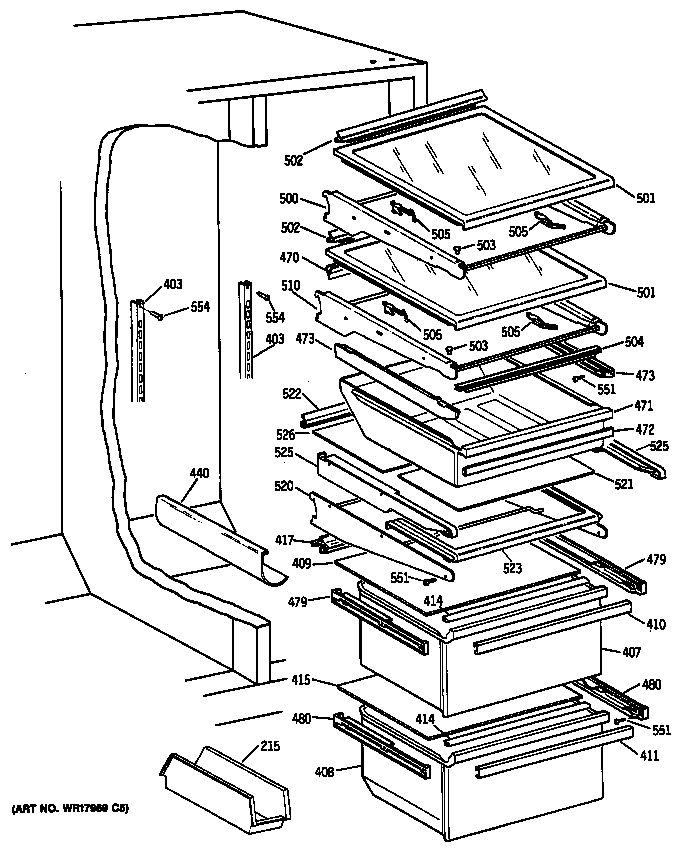 GE TFG27PRSCWW shelves diagram