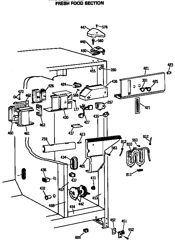 GE TFG27ZFSCWH fresh food section diagram