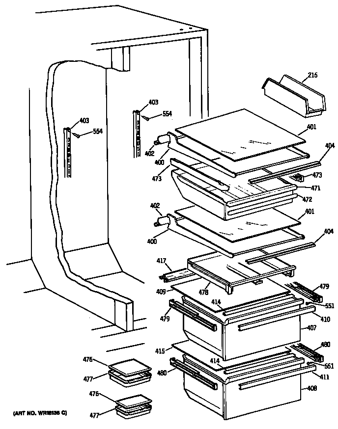 GE TFG27ZFSCWH shelves diagram
