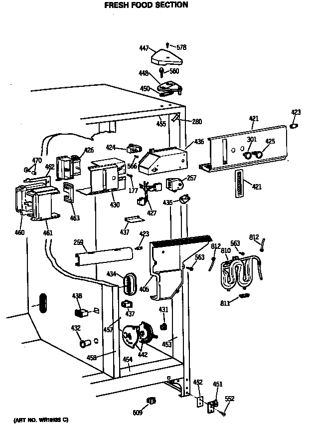 GE TFK24ZFSCAD fresh food section diagram