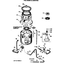 GE WWA8610SALWW tub, basket & agitator diagram