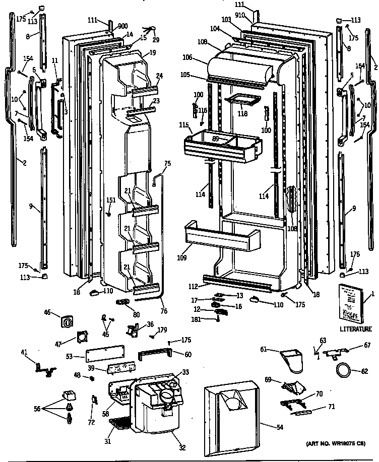 GE TFX22ZRSMAD doors diagram