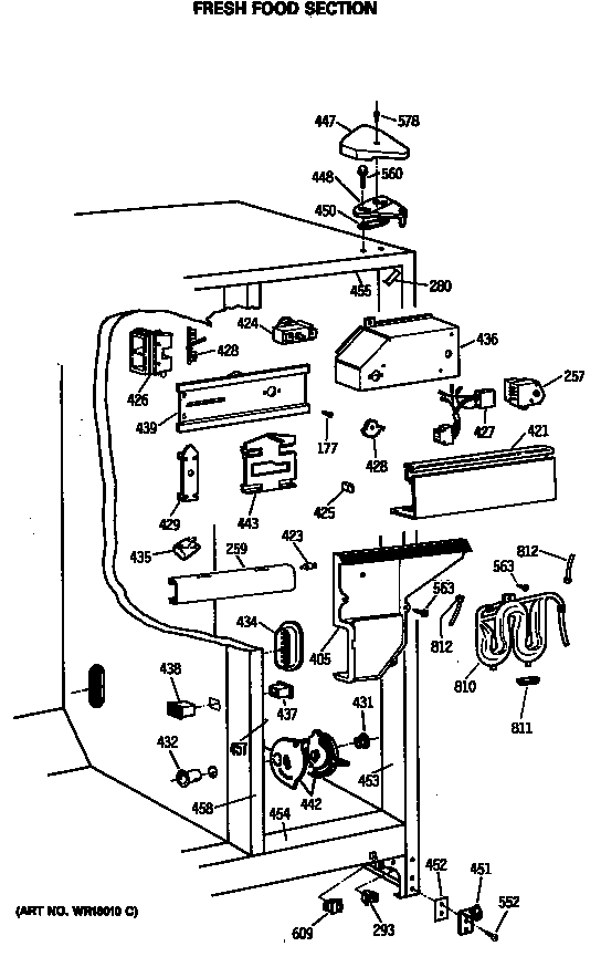 GE TFX24PFSMBB fresh food section diagram