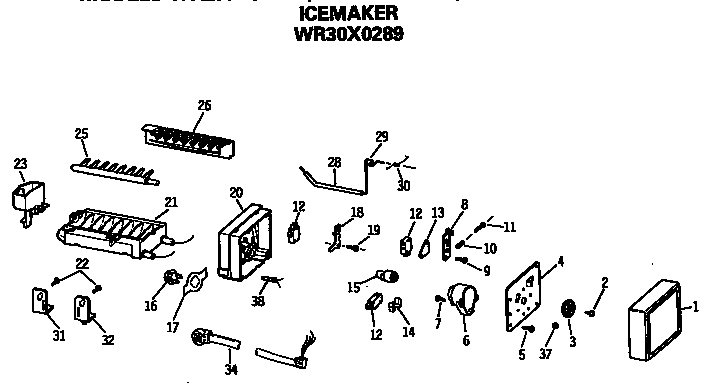 GE TFX27PFSMAA icemaker diagram