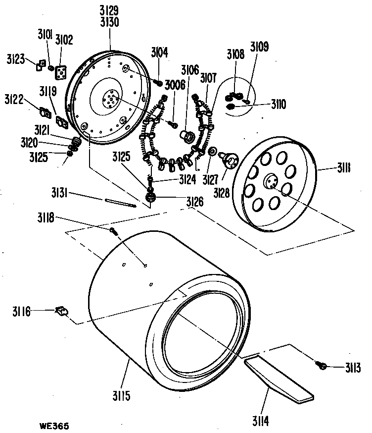 GE DDP1375SBM drum diagram