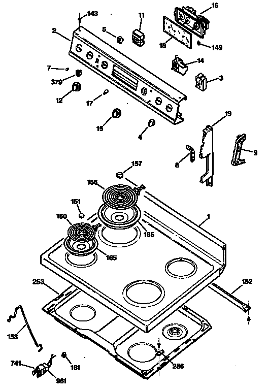 GE JBS26S2 cooktop diagram