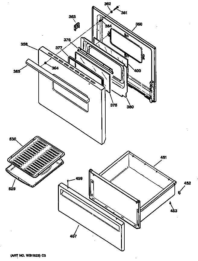 GE JBS26S2 door diagram