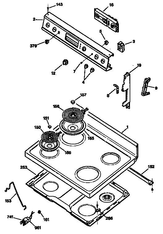 GE JBP47GS2 cooktop diagram