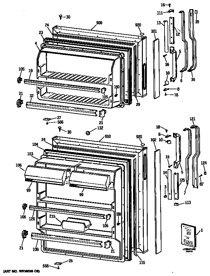 GE TBE16DASJRAD doors diagram