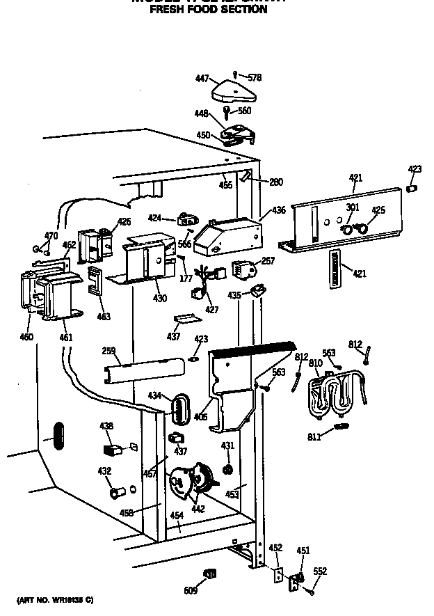 GE TFG24ZFSMWH fresh food section diagram