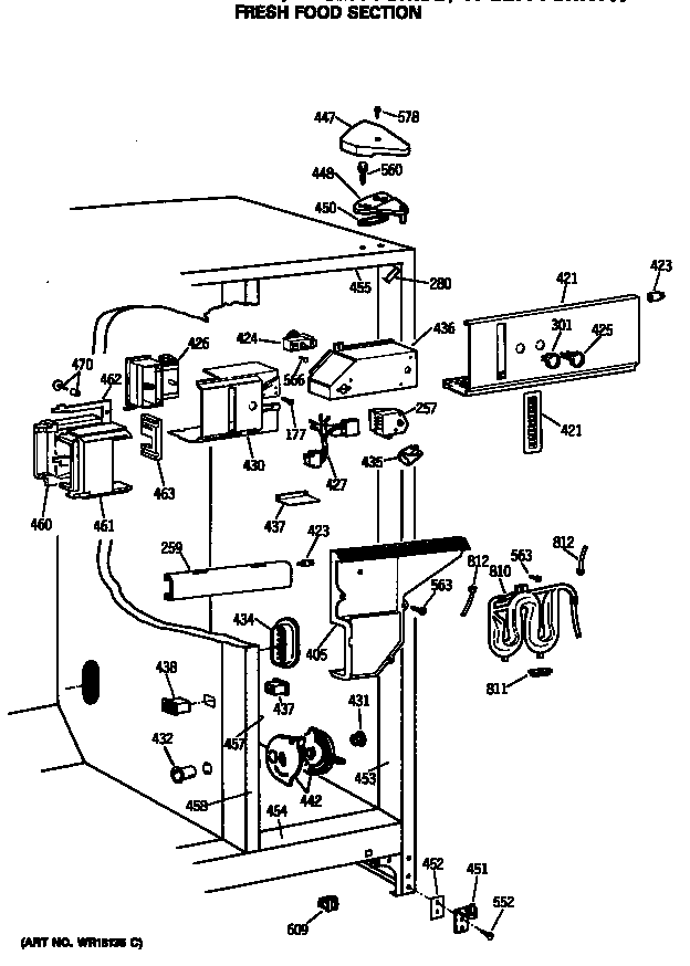 GE TFG27PFSMWW fresh food section diagram