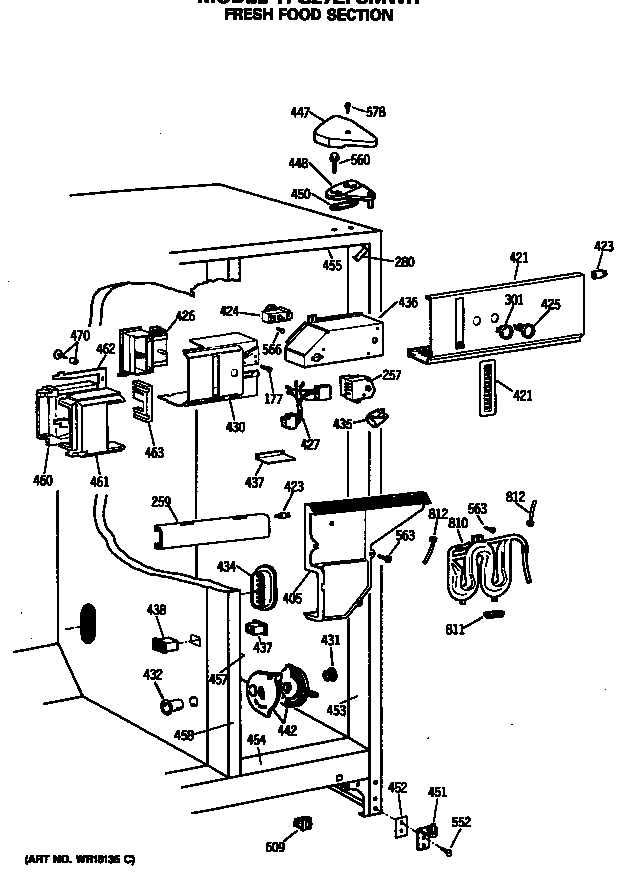 GE TFG27ZFSMWH fresh food section diagram