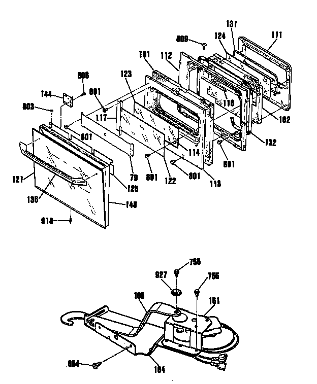 GE JMP29GT1BB door/lock diagram
