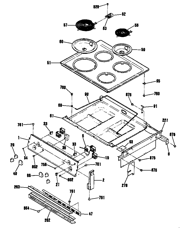 GE JMS08GT1AD cooktop diagram