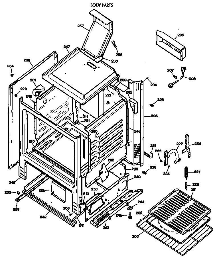 GE JGBS21EV3WH body parts diagram