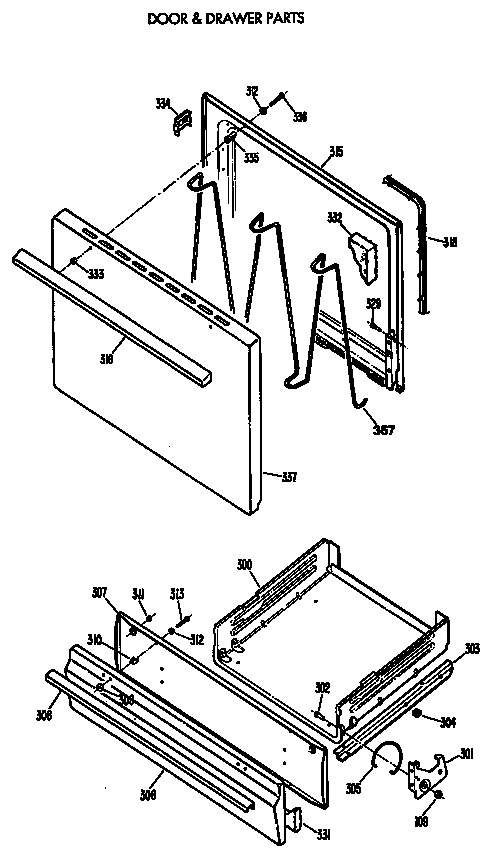 GE JGBS21EV3WH door & drawer parts diagram