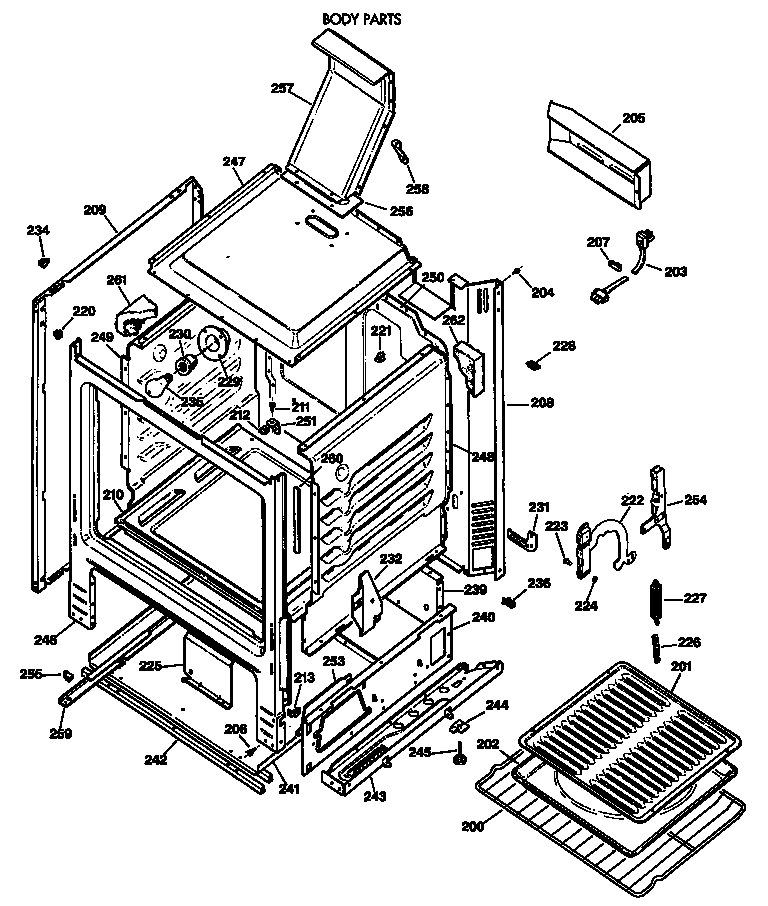 GE JGBS22GEV3WH body parts diagram