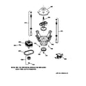 GE WJXR2080T5AA suspension, pump & drive components diagram