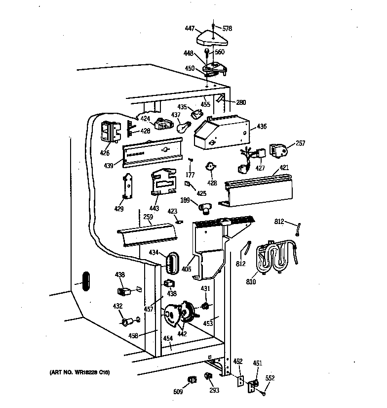 GE TFX27PFXDAA fresh food section diagram