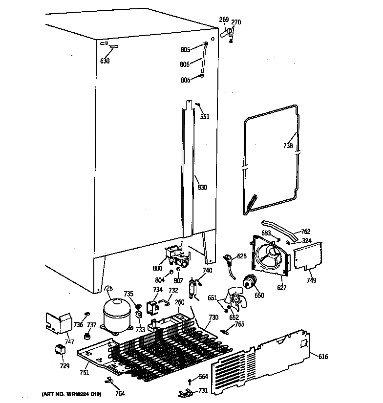 GE TFX25CRYDBB unit parts diagram