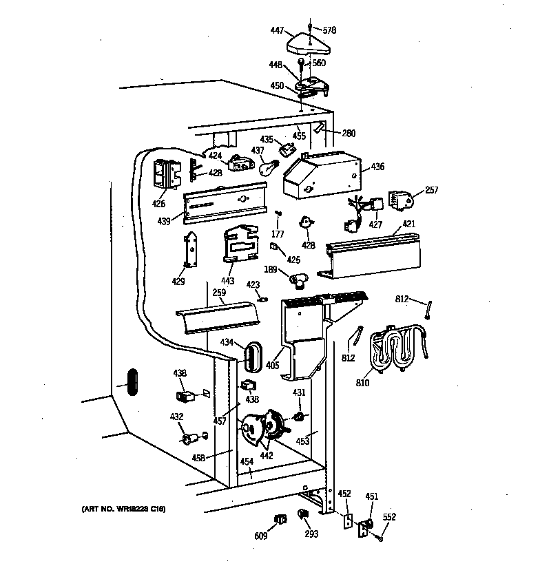 GE TFX25PRYDBB fresh food section diagram