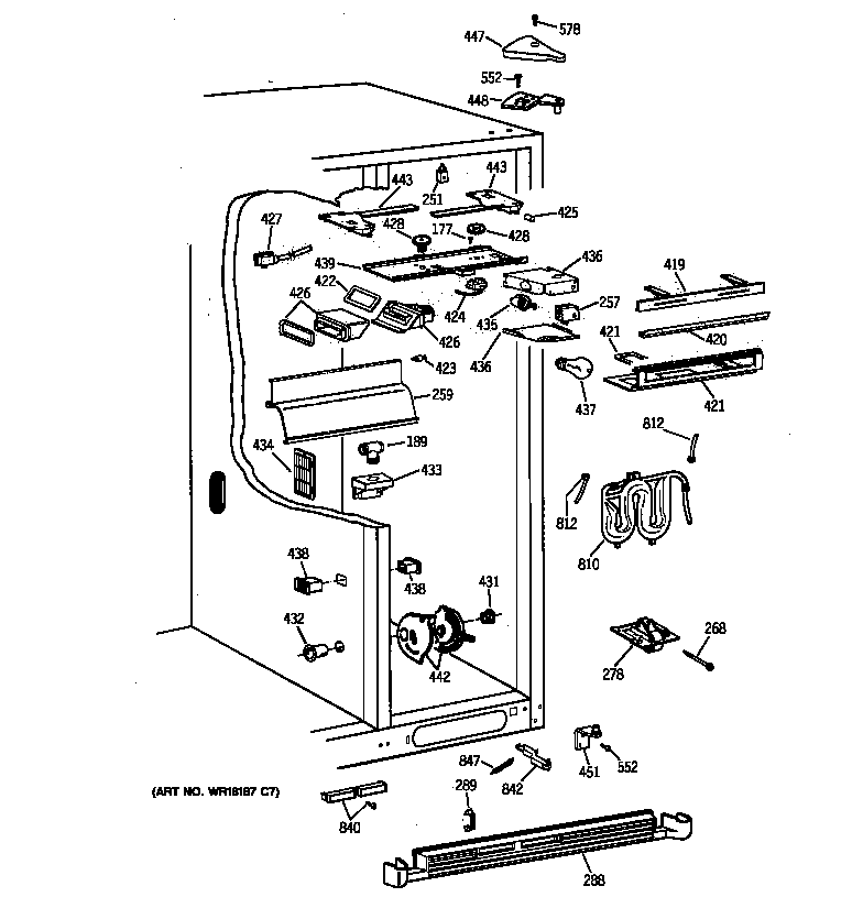 GE TFX30PRYDBB fresh food section diagram